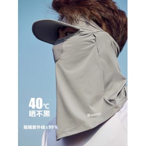 防晒面罩帽子一体护颈男夏季户外冰丝脸基尼